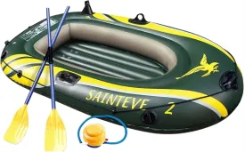 TEmkin 2 Person Inflatable Boat - Thicken Raft Kayak Assault Rubber Boats,Wear-Resisting Hovercraft Dinghies for Fishing,Entertainment 9 Kayak Water Sports