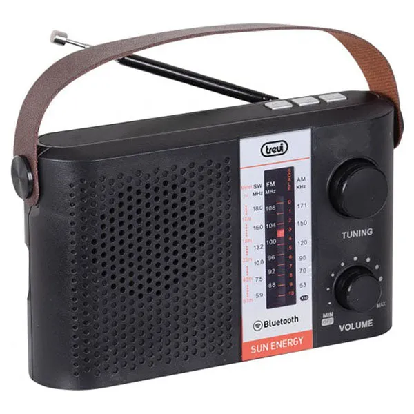 Trevi RA 7F25 BT Solar-Powered Multi-Band Portable Radio - Black | 026671