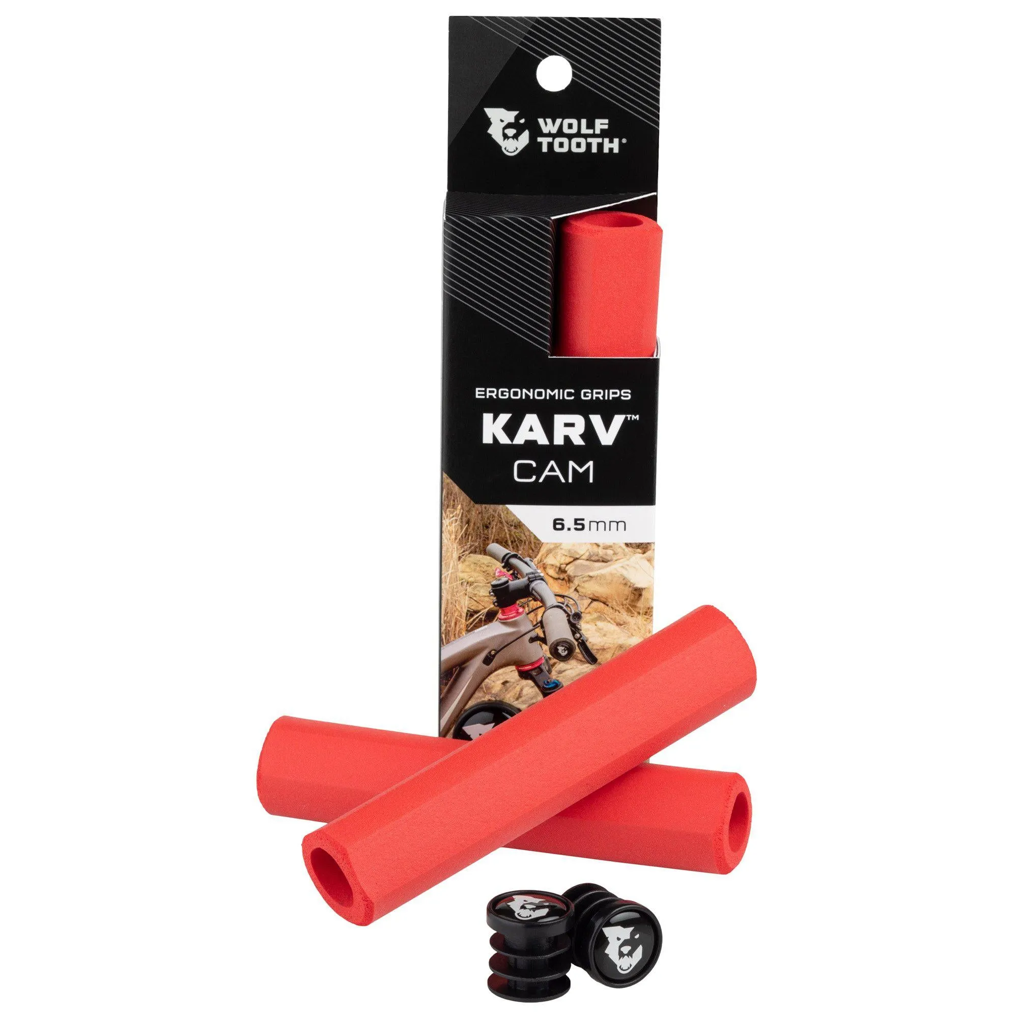 Wolf Tooth KARV CAM Push On Grips Red