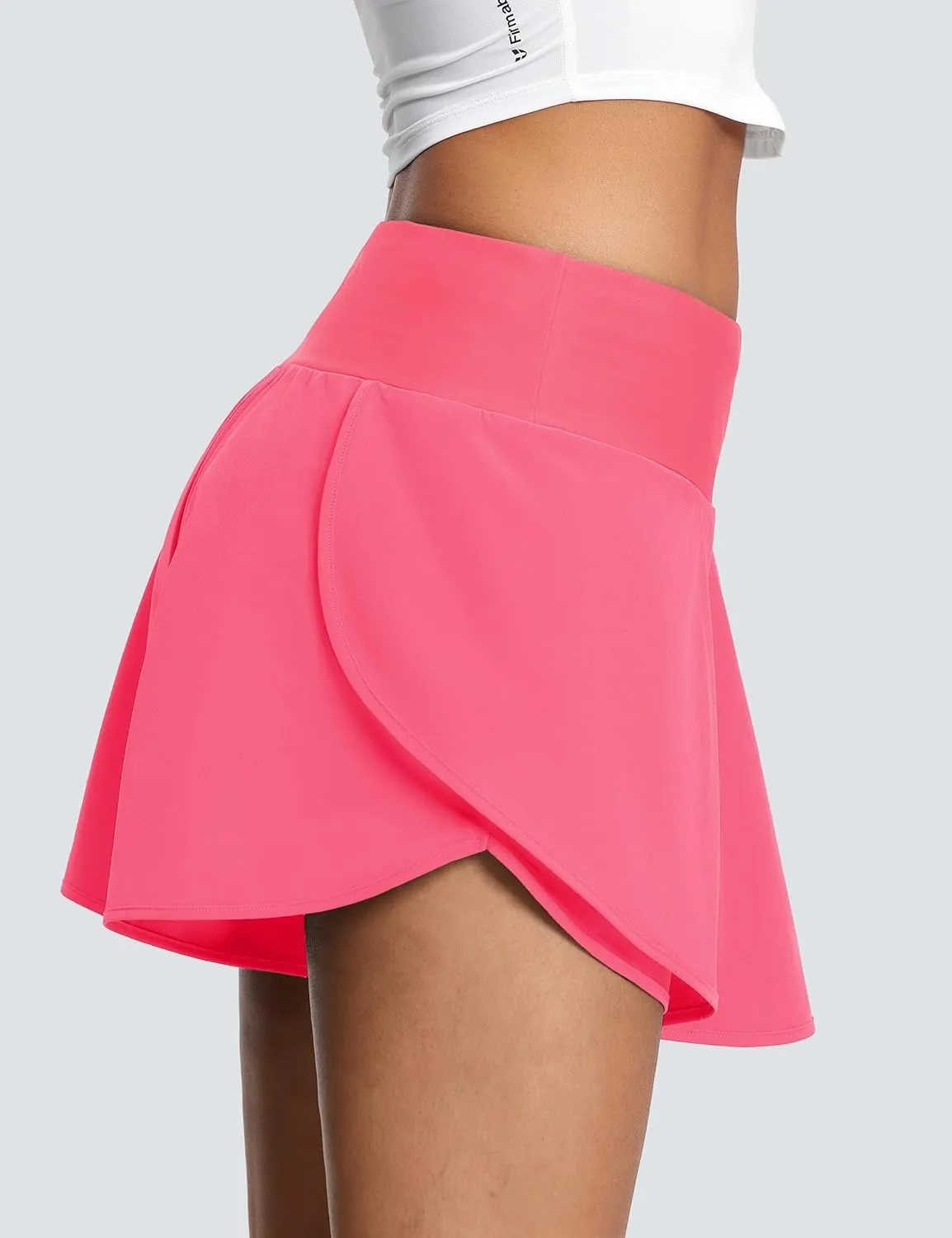 Womens 3" Swim Board Shorts High Waisted Flowy Quick Dry UPF 50  Summer Beach Shorts with Liner Zipper Pockets
