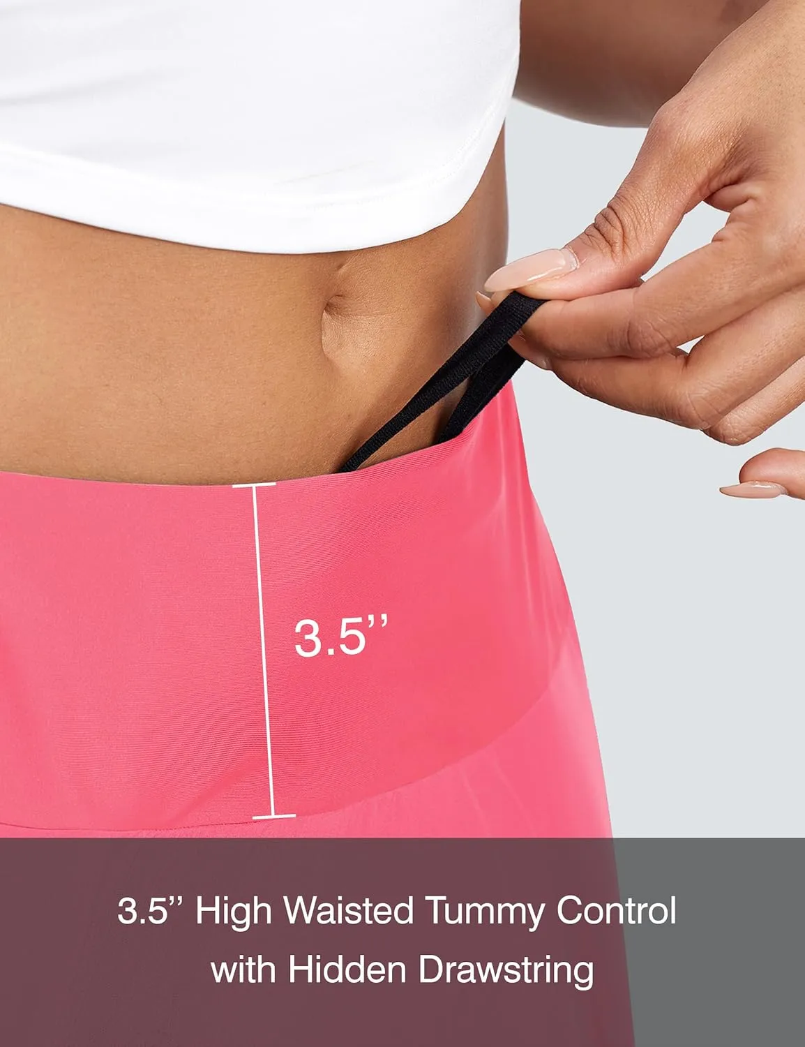 Womens 3" Swim Board Shorts High Waisted Flowy Quick Dry UPF 50  Summer Beach Shorts with Liner Zipper Pockets