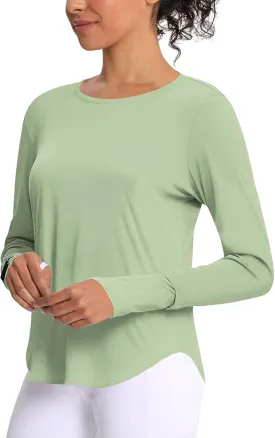 Women's Sun Shirts UPF 50  UV Protection Long Sleeve Rash Guard Lightweight Quick Dry SPF Hiking Tops
